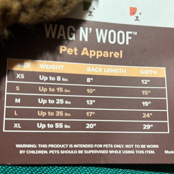 NWT PET APPAREL. TEDDY BEAR COAT. SZ XS - Picture 2 of 4